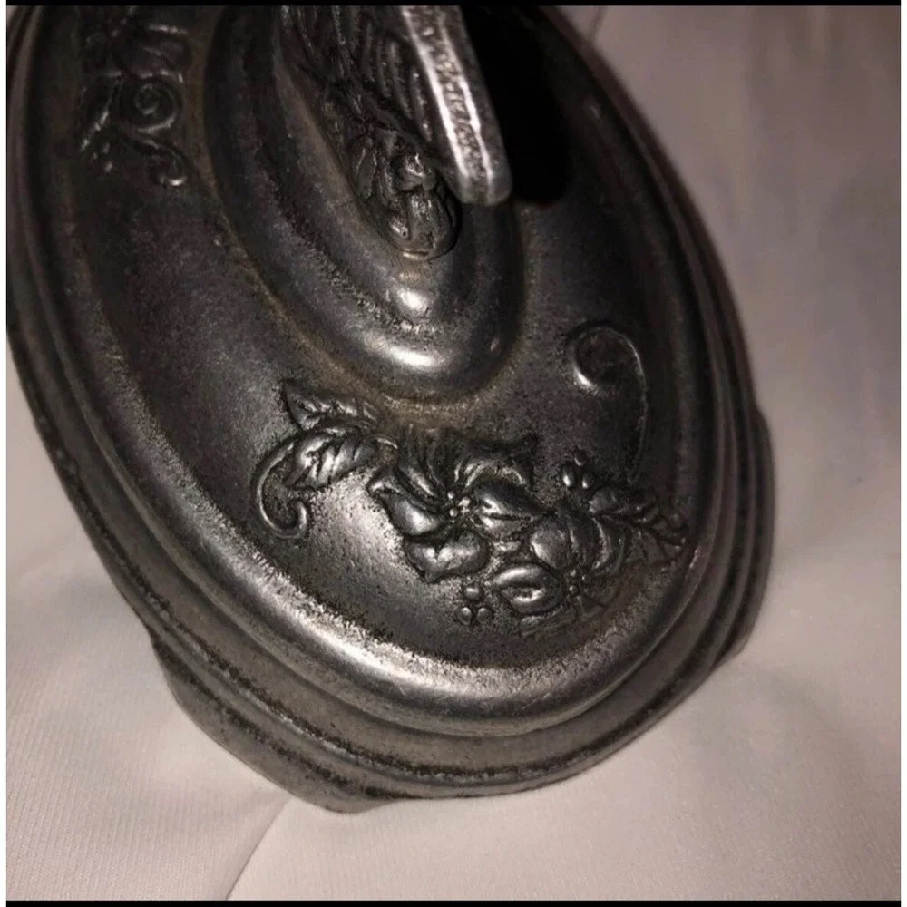 Carson‎ Pewter Butterfly Soap Dish-2001 Smoke Dome Oval 2 Piece Marked Vintage